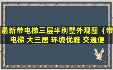 最新带电梯三层半别墅外观图（带电梯 大三居 环境优雅 交通便利）